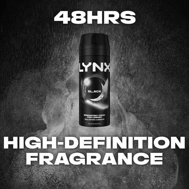 Lynx Black 48h Deodorant Body Spray for Men 150ml - gallery image 4