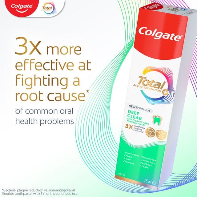 Colgate Total Active Prevention + Deep Clean Toothpaste 75ml - gallery image 2