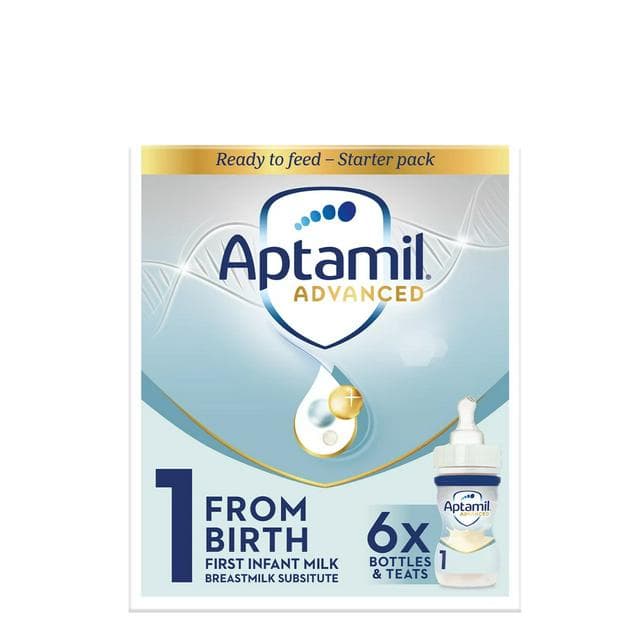 Aptamil Advanced 1 First Infant Baby Milk Formula Liquid Starter Pack From Birth Ready To Feed 6x70ml - gallery image 1