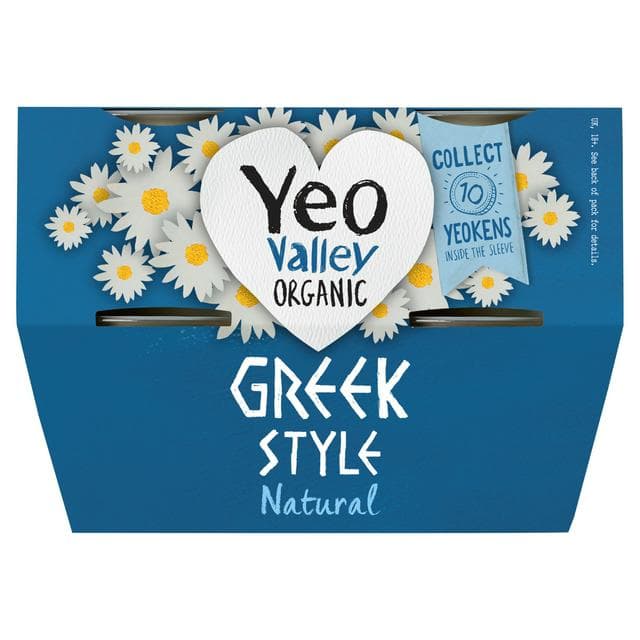 Yeo Valley Organic Greek Style Natural Yogurt 4x110g - gallery image 1