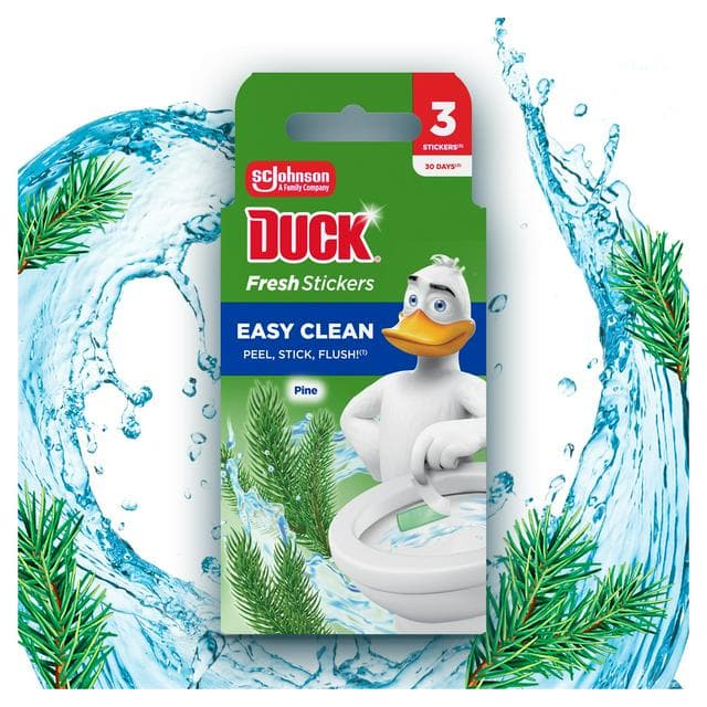 Duck 3 x 9g Toilet Fresh Stickers Pine - gallery image 1
