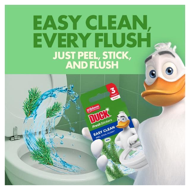 Duck 3 x 9g Toilet Fresh Stickers Pine - gallery image 2