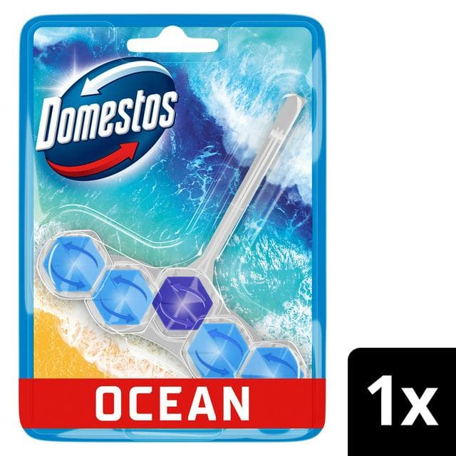 Domestos 1 x 50g Ocean Toilet Freshener Rim Block Cleaner - gallery image 1