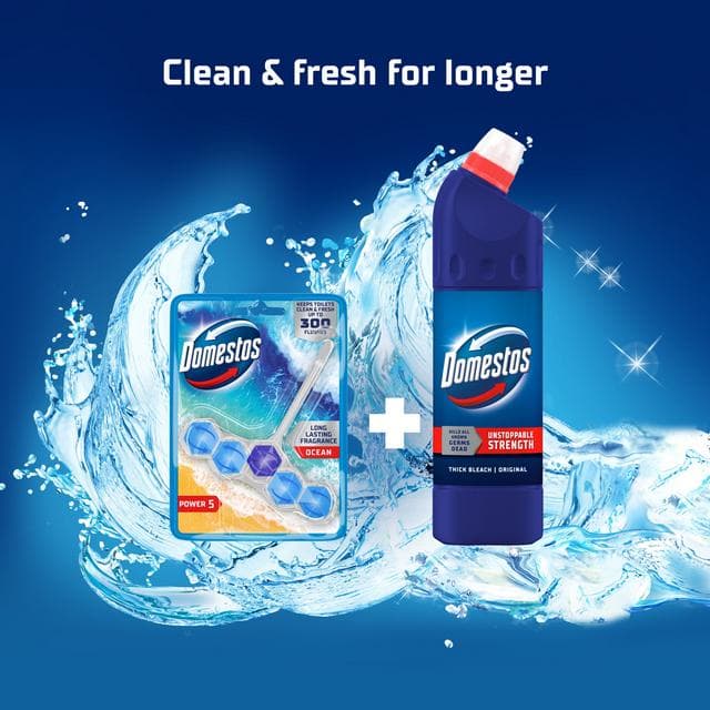 Domestos 1 x 50g Ocean Toilet Freshener Rim Block Cleaner - gallery image 4