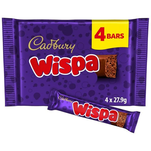 Cadbury Wispa 4 x 27.75g Multipack Chocolate Bar - gallery image 1