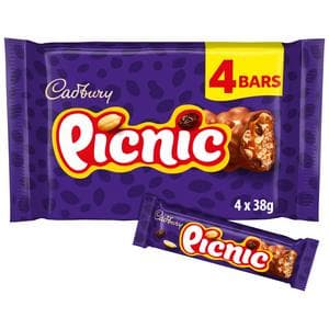 Cadbury Picnic 4 x 38g Multipack Chocolate Bar