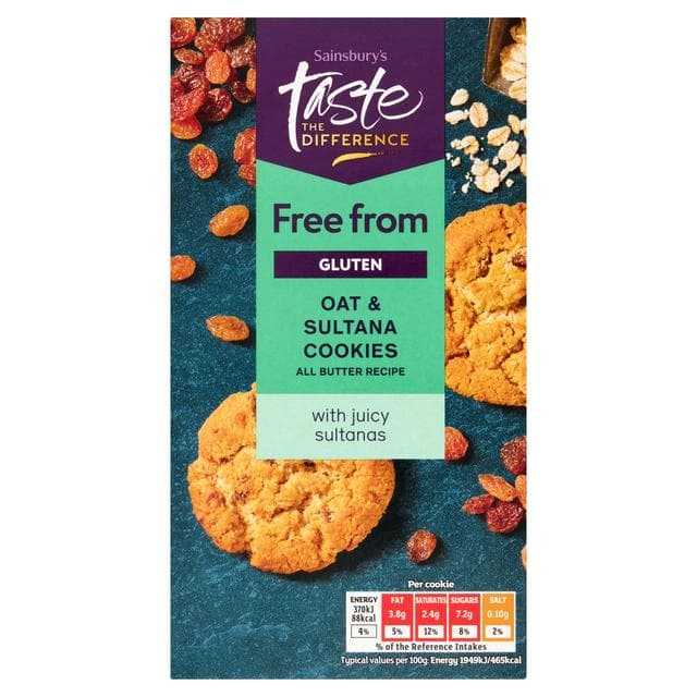 Sainsbury's Free From Oat & Sultana Cookies, Taste the Difference 150g - gallery image 1