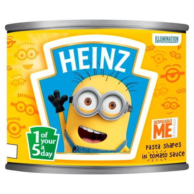 Heinz Despicable Me Minions Pasta Shapes in Tomato Sauce 205g - gallery image 1