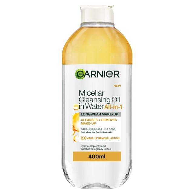Garnier Micellar Water Oil Infused Facial Cleanser For Waterproof Makeup Remover 400ml - gallery image 1
