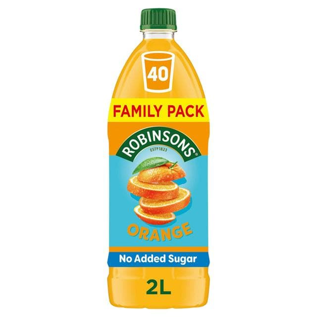 Robinsons 2L Orange No Added Sugar Family Pack Squash - gallery image 1