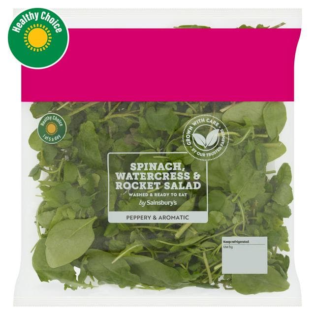 Sainsbury's Spinach Watercress & Rocket 100g - gallery image 1