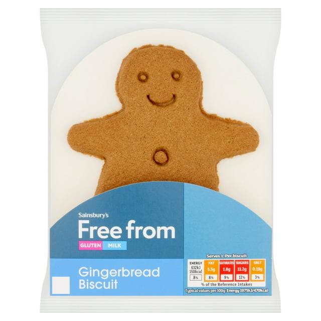Sainsbury's Free From 32g Gingerbread Snowman Biscuit - gallery image 1