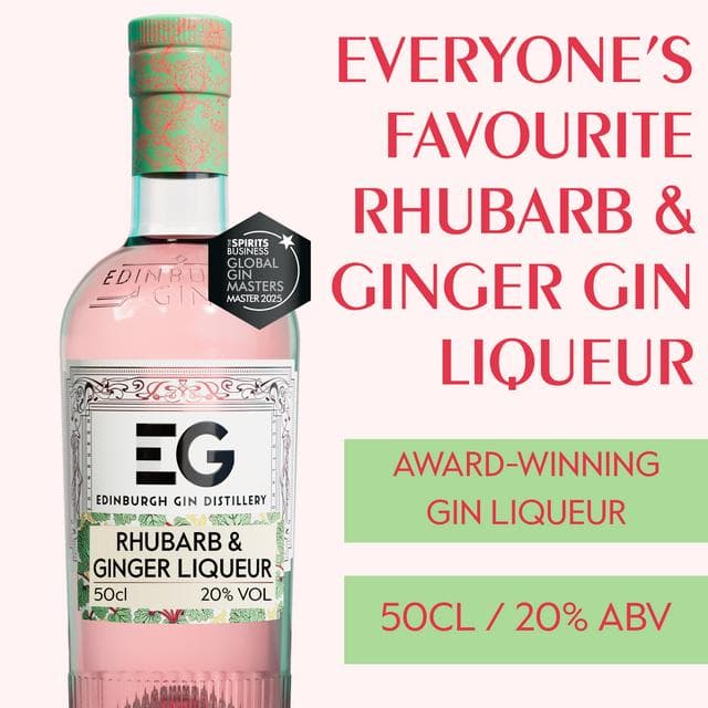 Edinburgh Gin Distillery Rhubarb & Ginger Liqueur 50cl - gallery image 2