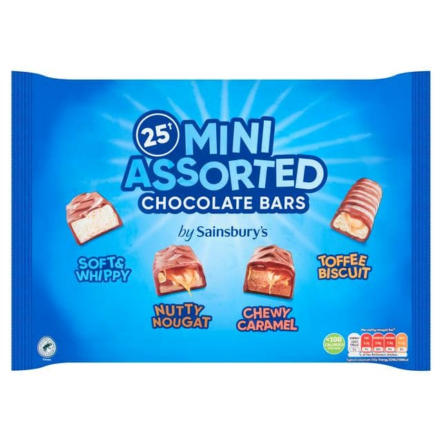 Sainsbury's Mini Assorted Chocolate Bars x25 421g - gallery image 1
