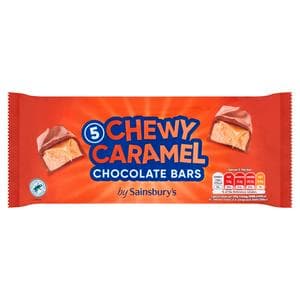 Sainsbury's Chewy Caramel Chocolate Bars 5 x 36g