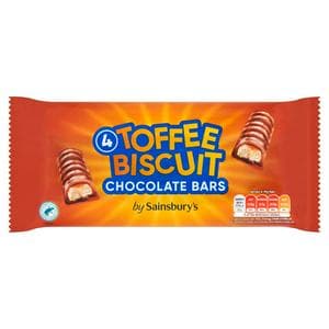 Sainsbury's Toffee Biscuit Chocolate Bars 4x42g