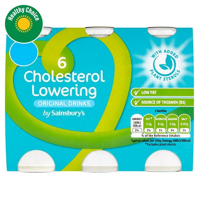 Sainsbury's Cholesterol Lowering Drink Original 6x100g - gallery image 1
