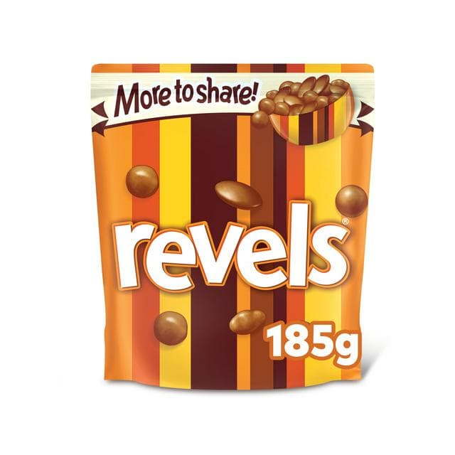 Revels Milk Chocolate with Raisins Coffee or Orange Bites Sharing Pouch Bag 185g - gallery image 1
