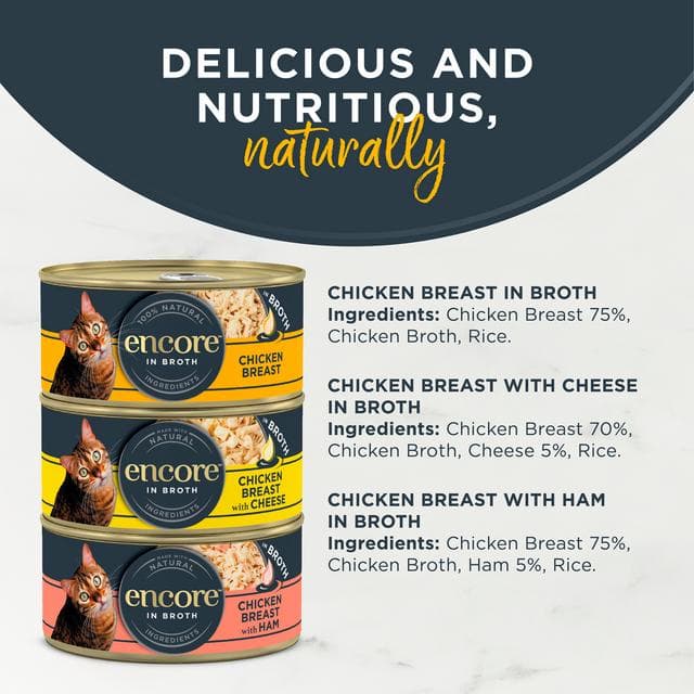 Encore Chicken Selection In Broth Natural Cat Food Tins 12 x 70g - gallery image 2