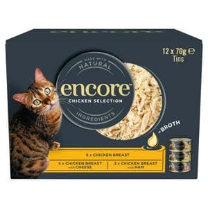 Encore Chicken Selection In Broth Natural Cat Food Tins 12 x 70g