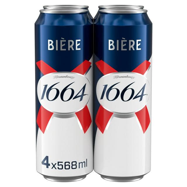 Kronenbourg 1664 Lager Beer Cans 4 x 568ml Pint - gallery image 1