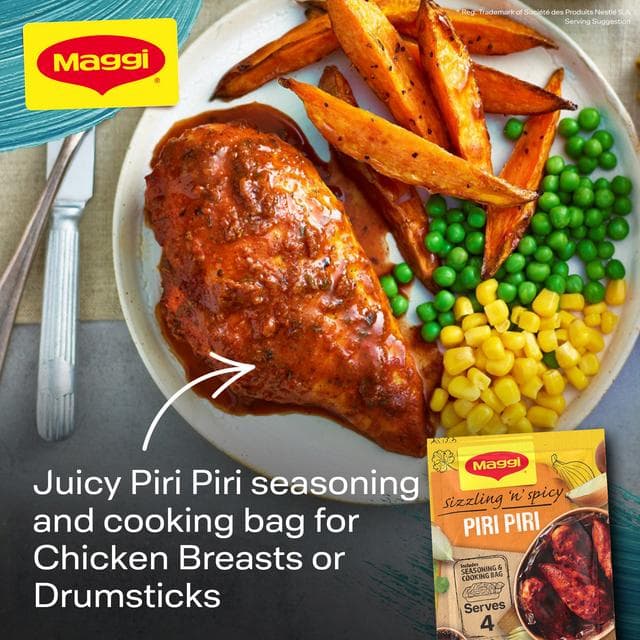 Maggi So Juicy Sizzling & Spicy Piri Piri Chicken Herbs & Spices Recipe Mix 27g - gallery image 2
