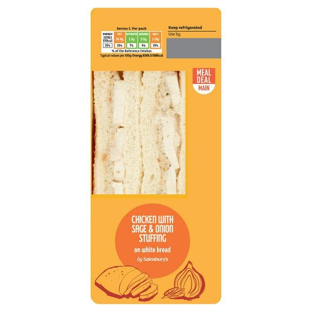 Sainsbury's Chicken with Sage & Onion Stuffing on White Bread Sandwich - gallery image 1