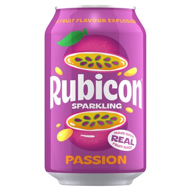 Rubicon 330ml Sparkling Passion Fruit Juice Soft Drink - gallery image 1