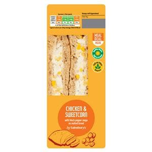 Sainsbury's Chicken & Sweetcorn with Black Pepper Mayo on Malted Bread Sandwich