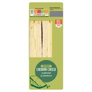 Sainsbury's No Mayo Cheddar Cheese on White Bread Sandwich