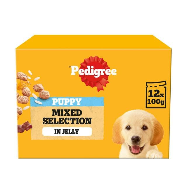 Pedigree Puppy Wet Dog Food Pouches Mixed In Jelly 12x100g - gallery image 1