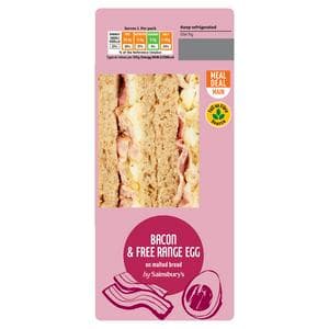 Sainsbury's Bacon & Free Range Egg on Malted Bread Sandwich
