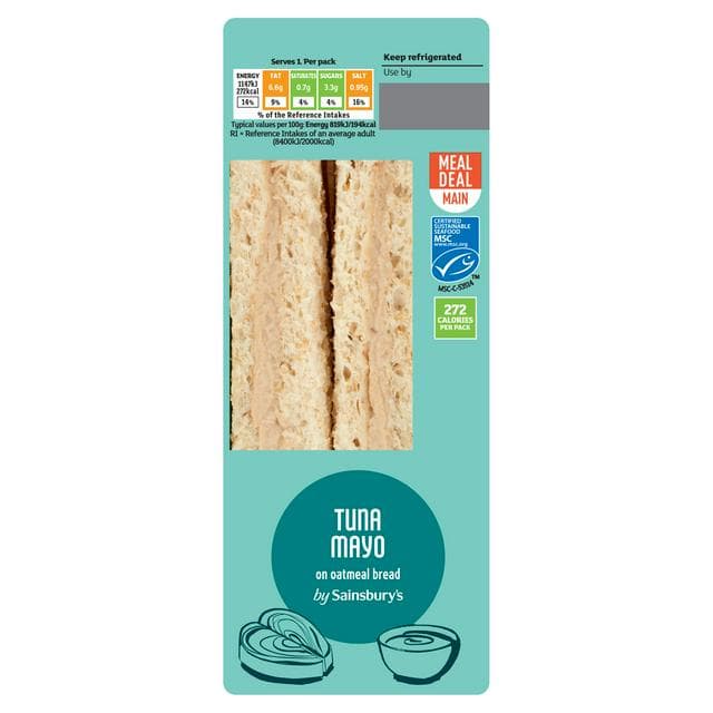 Sainsbury's Tuna Mayo on Oatmeal Bread Sandwich - gallery image 1