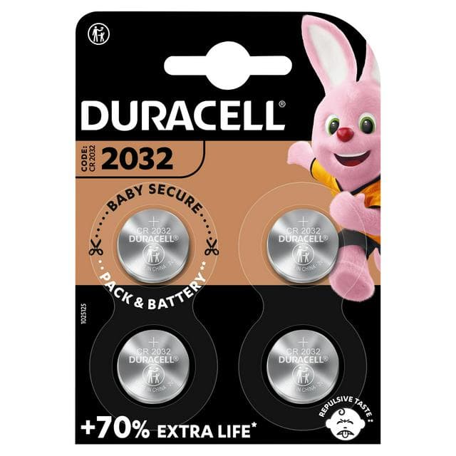 Duracell Specialty 2032 Lithium Coin Battery 3V (DL2032 / CR2032), pack of 4 - gallery image 1