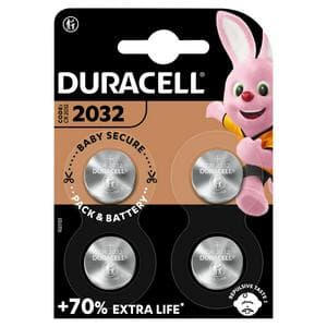 Duracell Specialty 2032 Lithium Coin Battery 3V (DL2032 / CR2032), pack of 4