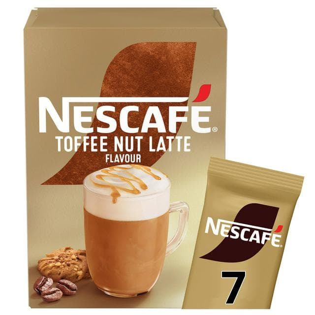 Nescafe Toffee Nut Latte Instant Coffee Sachets x7 130.2g - gallery image 1