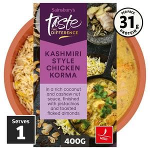 Sainsbury's Kashmiri Chicken Korma with Pilau Rice, Taste the Difference Ready Meal for 1 400g