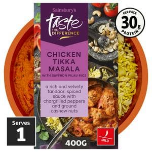 Sainsbury's Chicken Tikka Masala with Pilau Rice, Taste the Difference Ready Meal for 1 400g