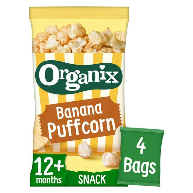 Organix Banana Puffcorn 12+ Months 4x10g - gallery image 1