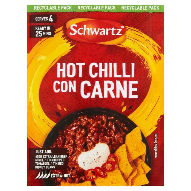 Schwartz Hot Chilli Con Carne Recipe Mix 41g - gallery image 1