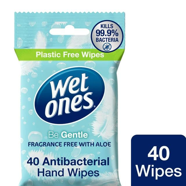 Wet Ones Be Gentle 40 x Anti-Bacterial Hand Wipes - gallery image 1