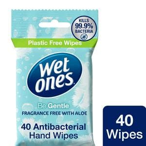 Wet Ones Be Gentle Original Antibacterial Hand Wipes x40
