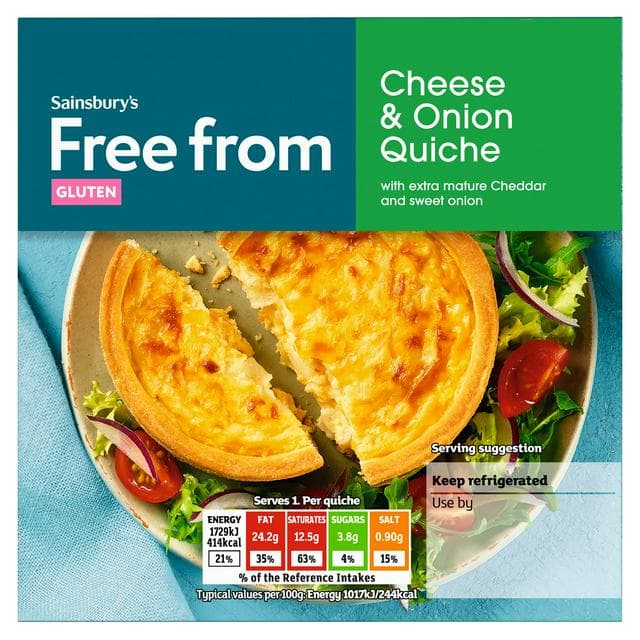 Sainsbury's Free From Cheese & Onion Quiche 170g - gallery image 1