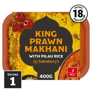 Sainsbury's Indian King Prawn Makhani with Pilau Rice Ready Meal for 1 400g
