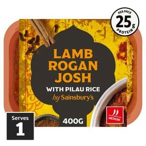 Sainsbury's Indian Lamb Rogan Josh with Pilau Rice Ready Meal for 1 400g