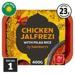 Sainsbury's Indian Chicken Jalfrezi with Pilau Rice Ready Meal for 1 400g