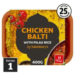 Sainsbury's Indian Chicken Balti with Pilau Rice Ready Meal for 1 400g