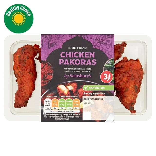 Sainsbury's Indian Chicken Pakoras Ready Meal Side For 2 x2 100g - gallery image 1