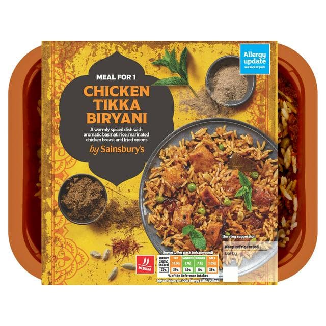 Sainsbury's Indian Chicken Tikka Biryani with Basmati Rice Ready Meal for 1 400g - gallery image 1