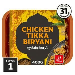 Sainsbury's Indian Chicken Tikka Biryani with Basmati Rice Ready Meal for 1 400g